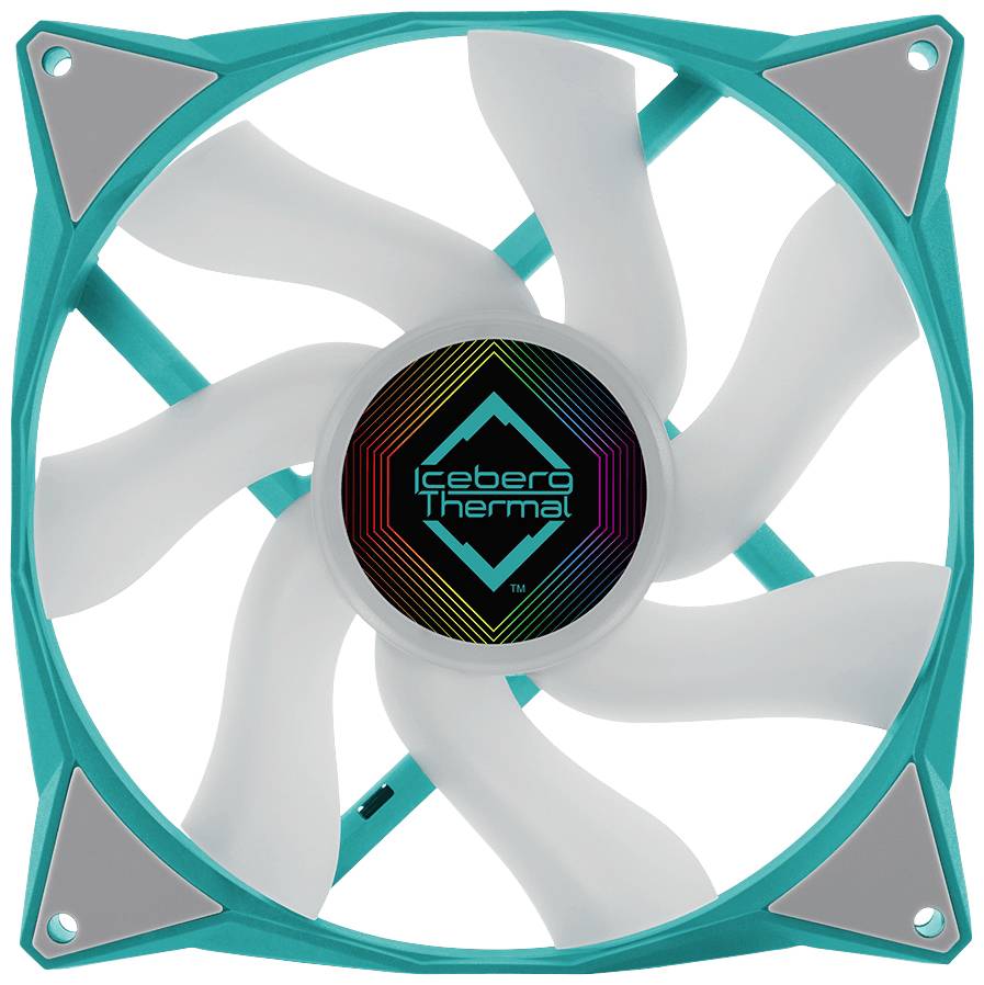 Iceberg Thermal IceGALE ARGB PC-ventilator Turquoise Incl. RGB-verlichtingsbesturing