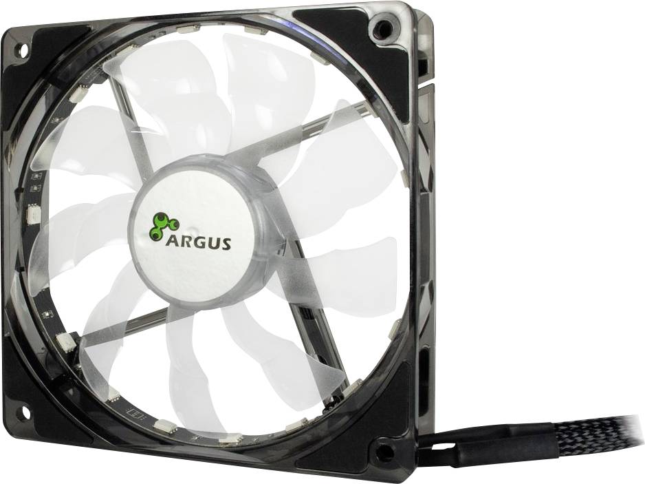Inter-Tech L12025 PC-ventilator RGB (b x h x d) 120 x 120 x 25 mm Incl. RGB-verlichtingsbesturing