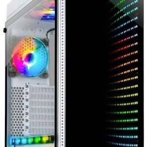 Inter-Tech X-908 Infini2 Midi-RGB Midi-tower Gaming-behuizing Wit Stoffilter, Geïntegreerde verlichting, Zijvenster Inter-Tech X-908 Infini2 Midi-RGB Midi-tower Gaming-behuizing Wit Stoffilter, Geïntegreerde verlichting, Zijvenster