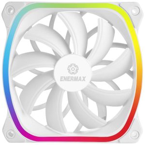 Enermax SquA RGB White PC-ventilator Wit (b x h x d) 120 x 120 x 26 mm Incl. LED-verlichting, Incl. RGB-verlichtingsbest Enermax SquA RGB White PC-ventilator Wit (b x h x d) 120 x 120 x 26 mm Incl. LED-verlichting, Incl. RGB-verlichtingsbest