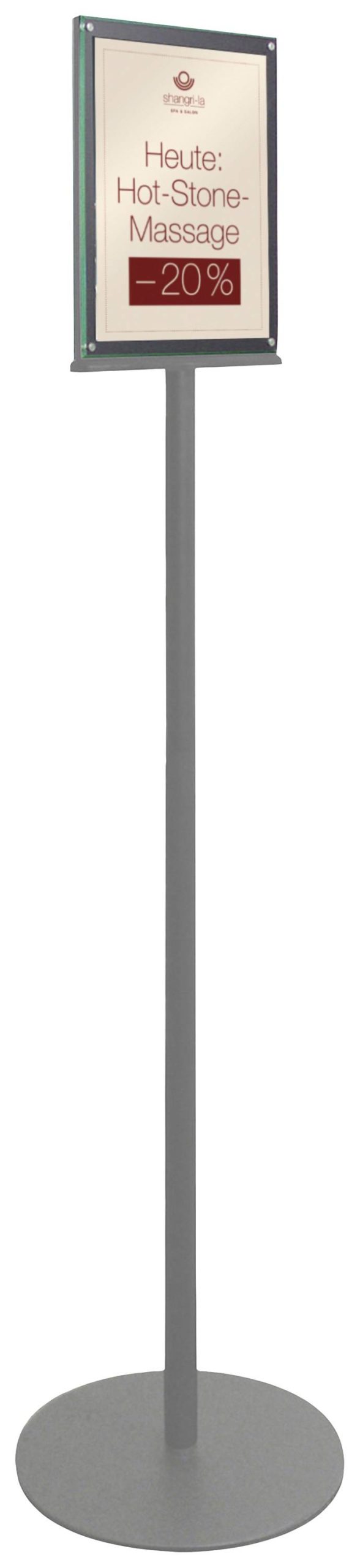 Deflecto 692056-A4S Folderhouder, Vloerstatief Zilver DIN A4 1 stuk(s) Aantal vakken: 2 (l x b x h) 330 x 330 x 1422 mm