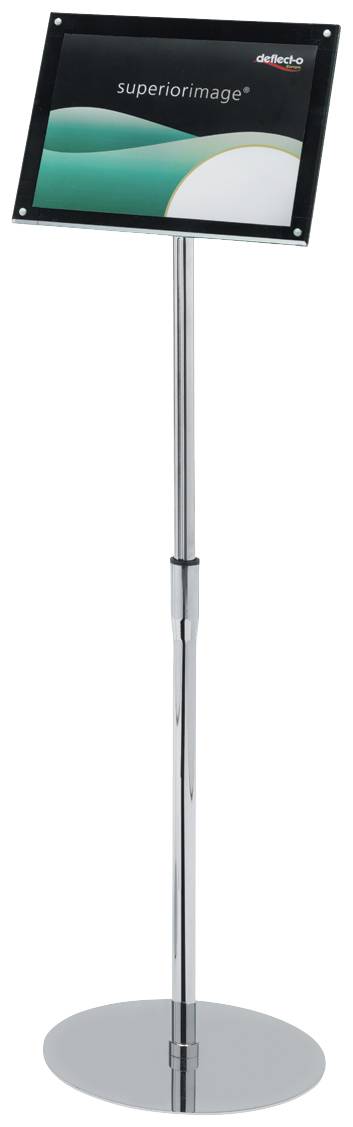 Deflecto 790645 Folderhouder, Vloerstatief Zilver, Zwart DIN A3 1 stuk(s) Aantal vakken: 1 (b x h x d) 340 x 1280 x 300