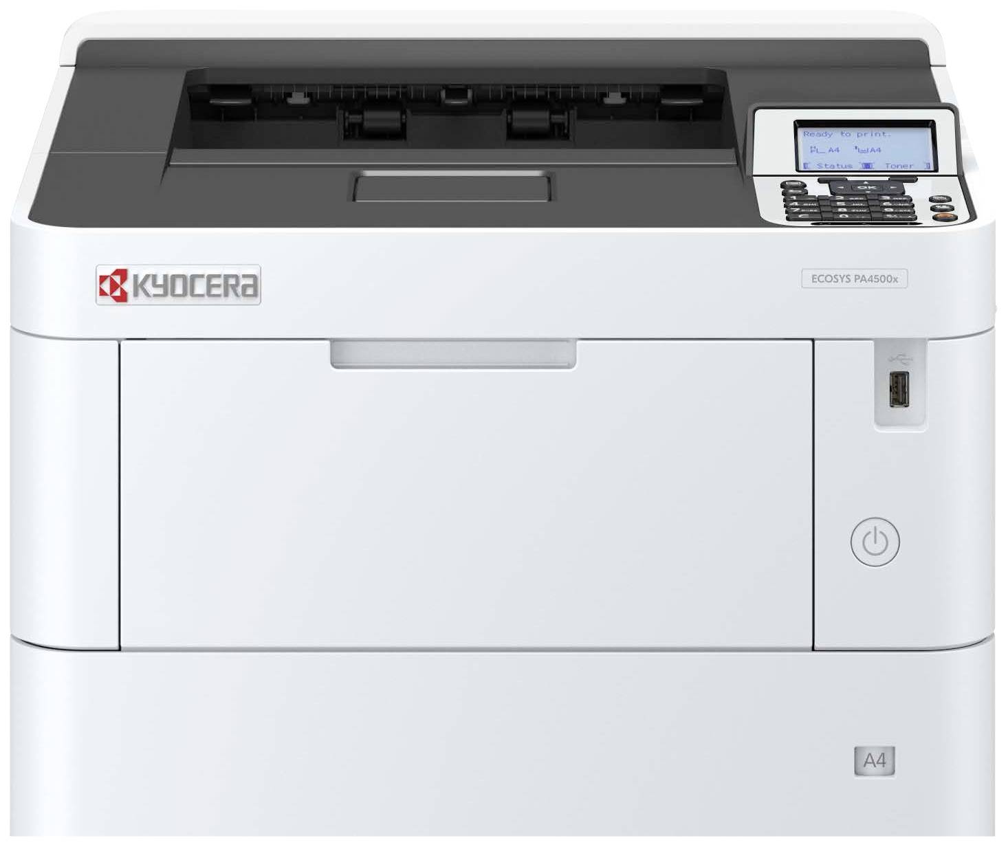 Kyocera PA4500x Printer Laser, kleur Zwart/wit A4 12 pag./min. 1200 x 1200 dpi Duplex, LAN, USB