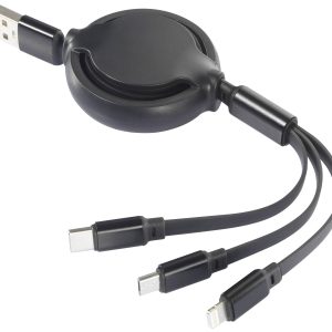 Renkforce RF-5800360 USB-laadkabel USB 2.0 USB-A stekker 1.00 m Chroom-zwart Flexibel