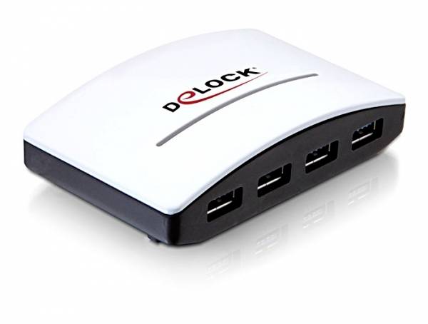 Delock 61762 61762 USB-hub 4 poorten USB-A USB 3.0 5 GBit/s Zwart, Wit