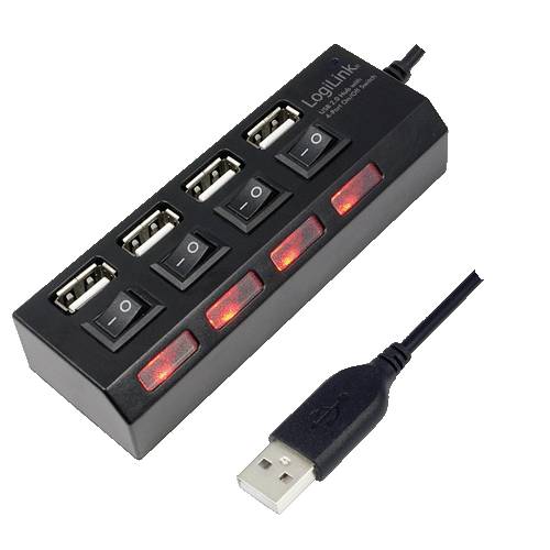 LogiLink UA0128 UA0128 USB-hub 4 poorten USB-A USB 2.0 480 MBit/s Meerdere kleuren