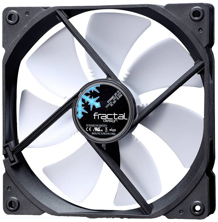 Fractal Design FD-FAN-DYN-GP14-WT PC-ventilator Zwart, Wit (b x h x d) 140 x 25 x 140 mm