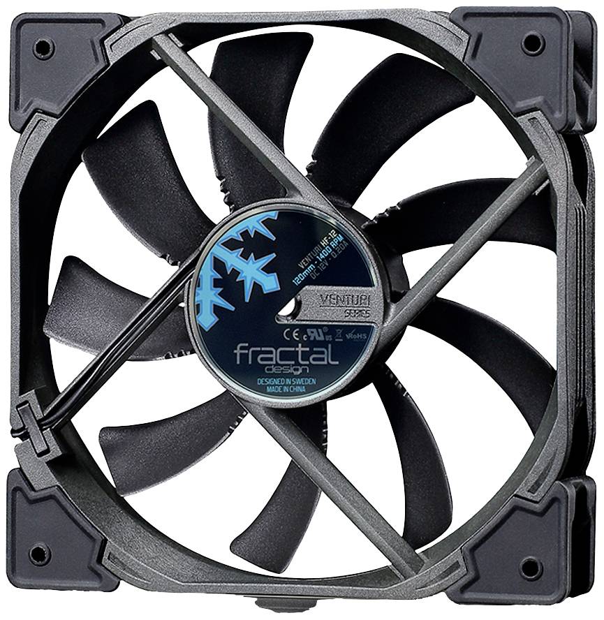 Fractal Design Venturi HP-12 PWM PC-ventilator Zwart, Grijs (b x h x d) 120 x 25 x 120 mm
