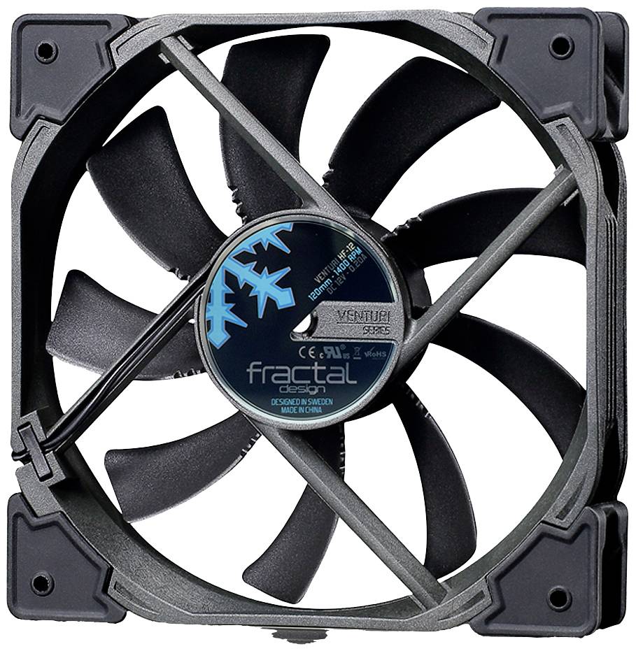 Fractal Design Venturi HP-14 PWM PC-ventilator Zwart, Grijs (b x h x d) 140 x 25 x 140 mm