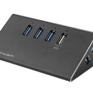 LC Power LC-HUB-ALU-2B-4 LC-HUB-2B-4 USB-hub 3 poorten USB-A USB 3.0 5 GBit/s Zwart