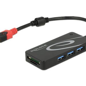 Delock 62899 62899 USB-hub 3 poorten USB-A USB 3.1 Gen1 5 GBit/s Zwart