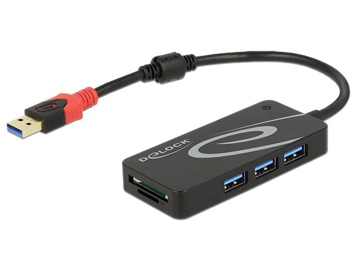 Delock 62899 62899 USB-hub 3 poorten USB-A USB 3.1 Gen1 5 GBit/s Zwart