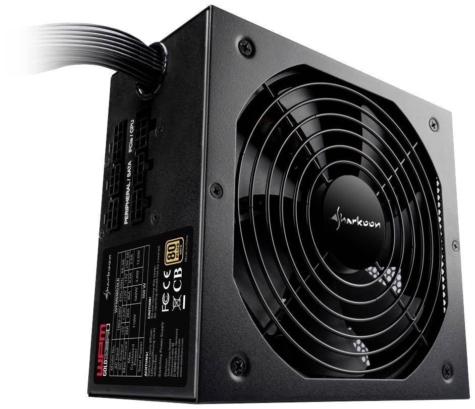Sharkoon WPM Gold ZERO PC-netvoeding 550 W 80 Plus Gold