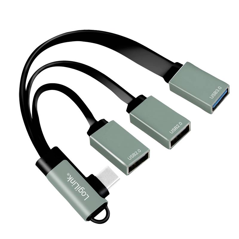 LogiLink UA0361 UA0361 USB-hub 3 poorten USB-A USB 3.1 Gen1 5 GBit/s Met USB-C stekker Zilver