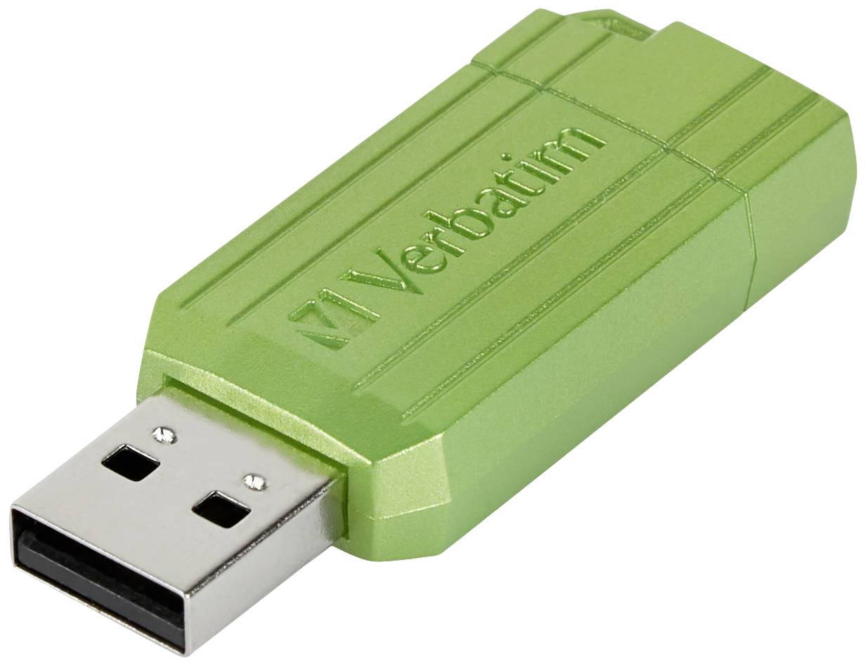 Verbatim USB DRIVE 2.0 PINSTRIPE USB-stick 128 GB Eucalyptus, Groen 49462 USB-A 2.0