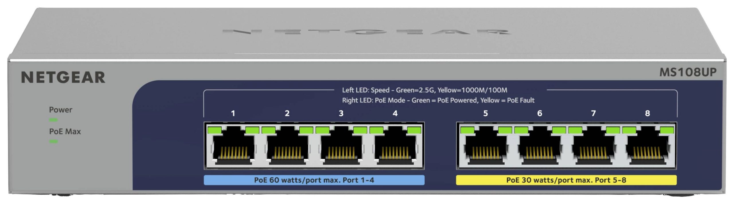 NETGEAR MS108UP-100EUS MS108UP Netwerk switch RJ45 8 poorten 2.5 GBit/s PoE-functie