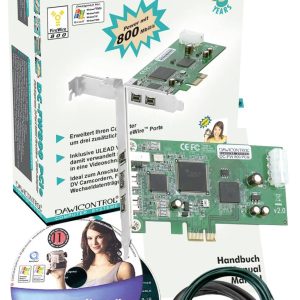Dawicontrol DC-FW800 PCIE RETAIL 3 poorten PCI Express kaart PCIe Dawicontrol DC-FW800 PCIE RETAIL 3 poorten PCI Express kaart PCIe