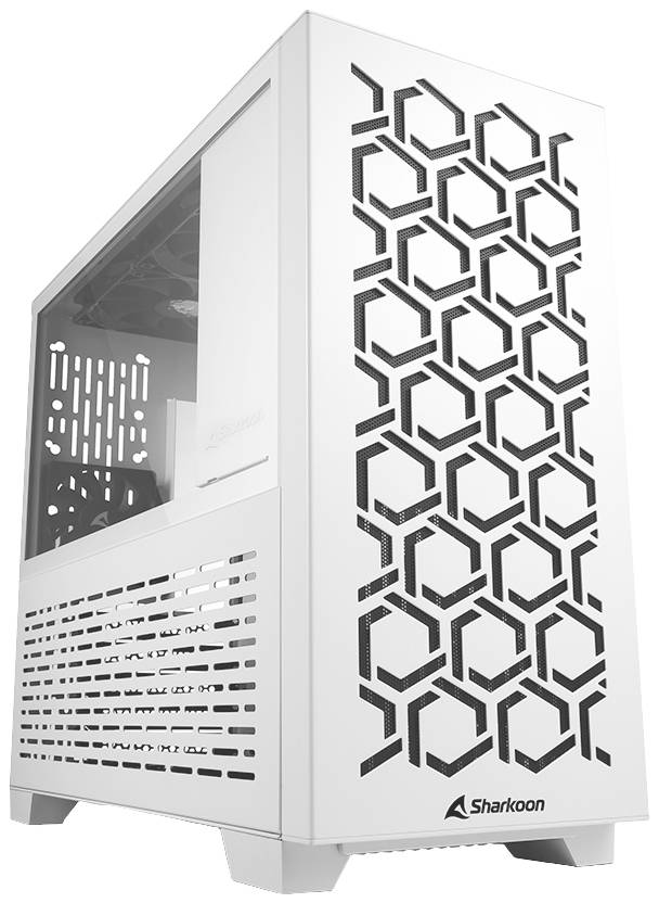 Sharkoon Sharkoon MS-Y1000 - microATX - Seitenteil mit Fenster (gehärtetes Glas) Micro-tower PC-behuizing Wit