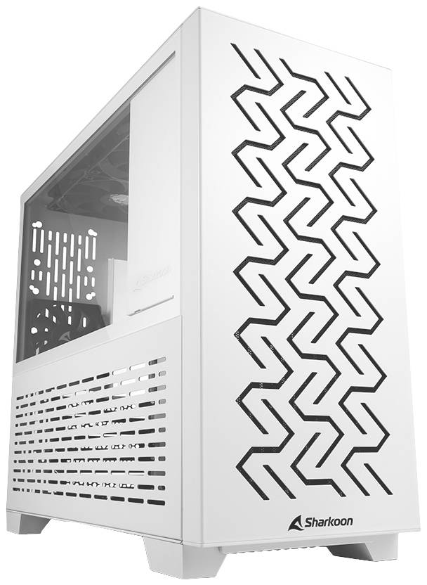 Sharkoon Sharkoon MS-Z1000 - microATX - Seitenteil mit Fenster (gehärtetes Glas) Micro-tower PC-behuizing Wit