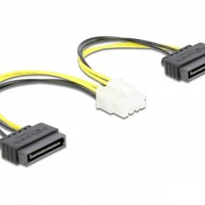 Delock Stroom Aansluitkabel 0.15 m Zwart, Wit Delock Stroom Aansluitkabel 0.15 m Zwart, Wit