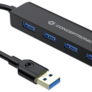 Conceptronic C4PUSB3 C4PUSB3 USB-hub 4 poorten USB-A USB 3.1 Gen1 5 GBit/s Zwart Conceptronic C4PUSB3 C4PUSB3 USB-hub 4 poorten USB-A USB 3.1 Gen1 5 GBit/s Zwart