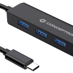 Conceptronic CTC4USB3 CTC4USB3 USB-hub 4 poorten USB-A USB 3.1 Gen1 5 GBit/s Met USB-C stekker Zwart Conceptronic CTC4USB3 CTC4USB3 USB-hub 4 poorten USB-A USB 3.1 Gen1 5 GBit/s Met USB-C stekker Zwart