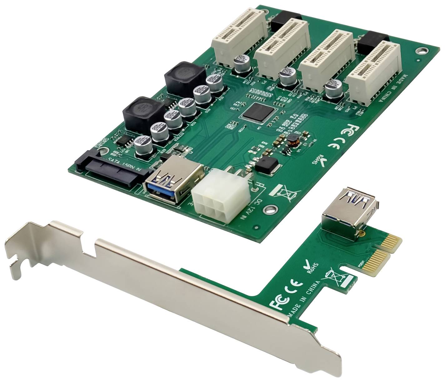 Conceptronic EMRICK PCIe-x1 zu 4x PCIe-x1 Erweiterungskit PCI Express kaart PCIe