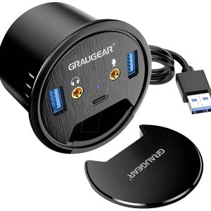 GrauGear G-THUB-AU-60 G-THUB-AU-60 USB-hub 2 poorten USB-A USB 3.0 5 GBit/s Met audiopoorten Zwart GrauGear G-THUB-AU-60 G-THUB-AU-60 USB-hub 2 poorten USB-A USB 3.0 5 GBit/s Met audiopoorten Zwart