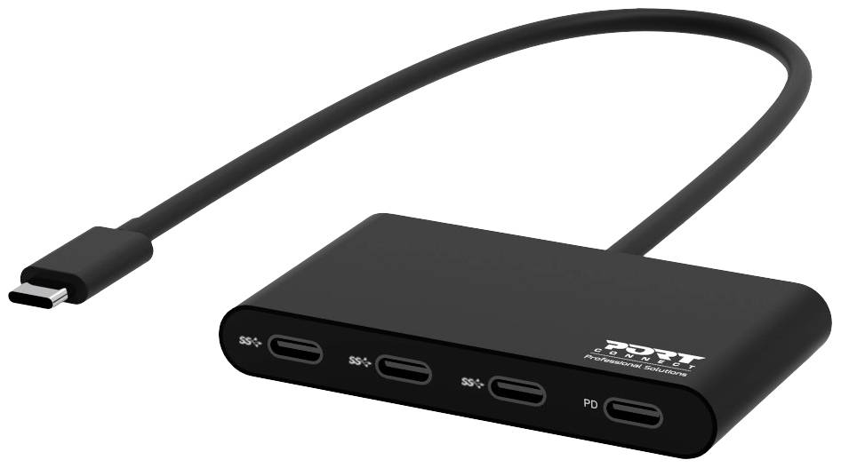 PORT Designs 900147 900147 USB-hub 5 poorten USB-C USB 3.2 Gen1 5 GBit/s Met USB-C stekker Zwart