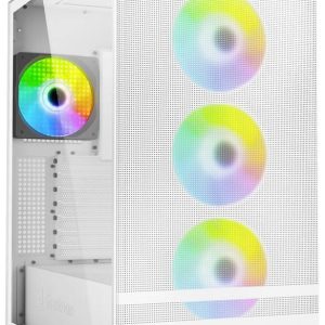 Sharkoon Rebel C50 RGB ATX Full Tower PC-behuizing Wit 4 voorgeïnstalleerde LED-ventilators