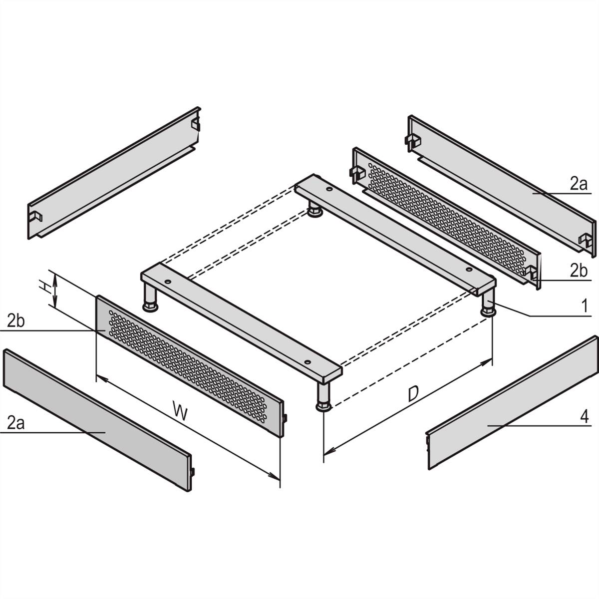 nVent SCHROFF 23130172 19 inch Frontplaat voor patchkast Gesloten Geschikt voor kastdiepte: 1000 mm Grijs