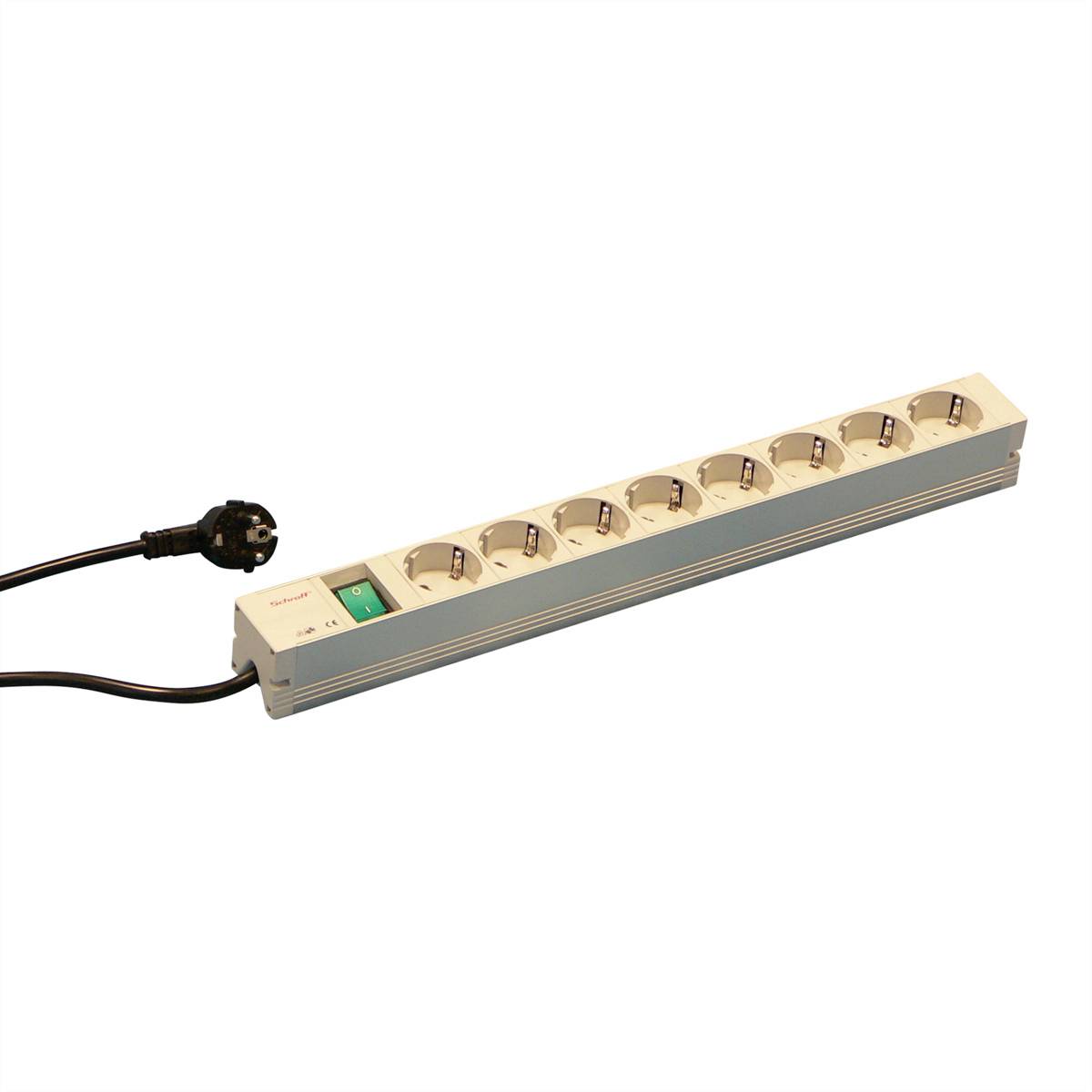 nVent SCHROFF 60110206 Stekkerdoos voor patchkast (b x h x d) 439 x 44 x 44 mm 1 HE Grijs