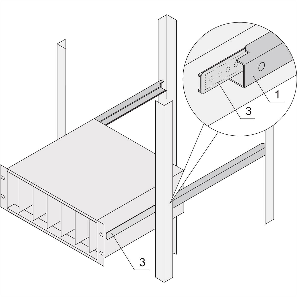nVent SCHROFF 24562454 19 inch Rails voor patchkast