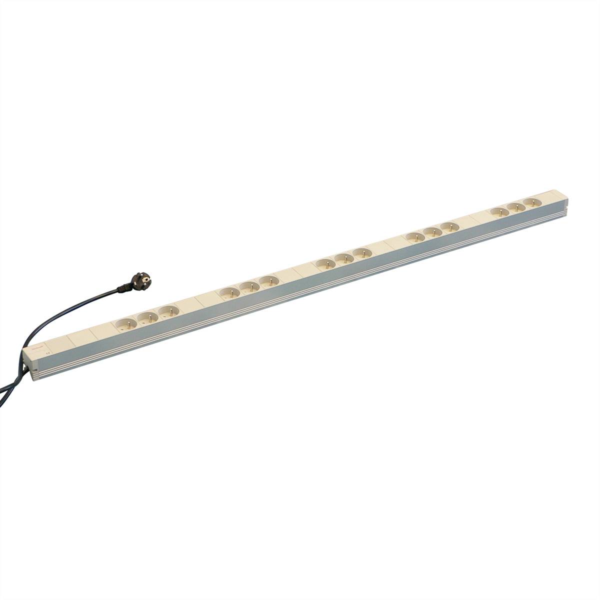 nVent SCHROFF 60110223 19 inch Stekkerdoos voor patchkast 1 HE Geaarde contactdoos Grijs