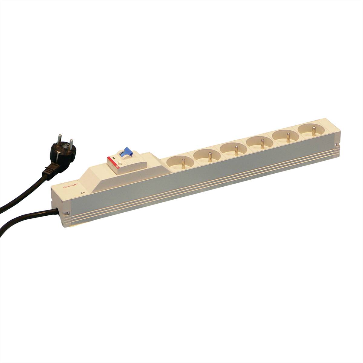 nVent SCHROFF 60110230 19 inch Stekkerdoos voor patchkast 1 HE Geaarde contactdoos Grijs