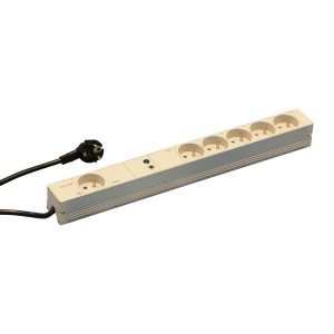 nVent SCHROFF 60110232 19 inch Stekkerdoos voor patchkast 1 HE Geaarde contactdoos Haak, monteerbaar op 4 posities Meerd