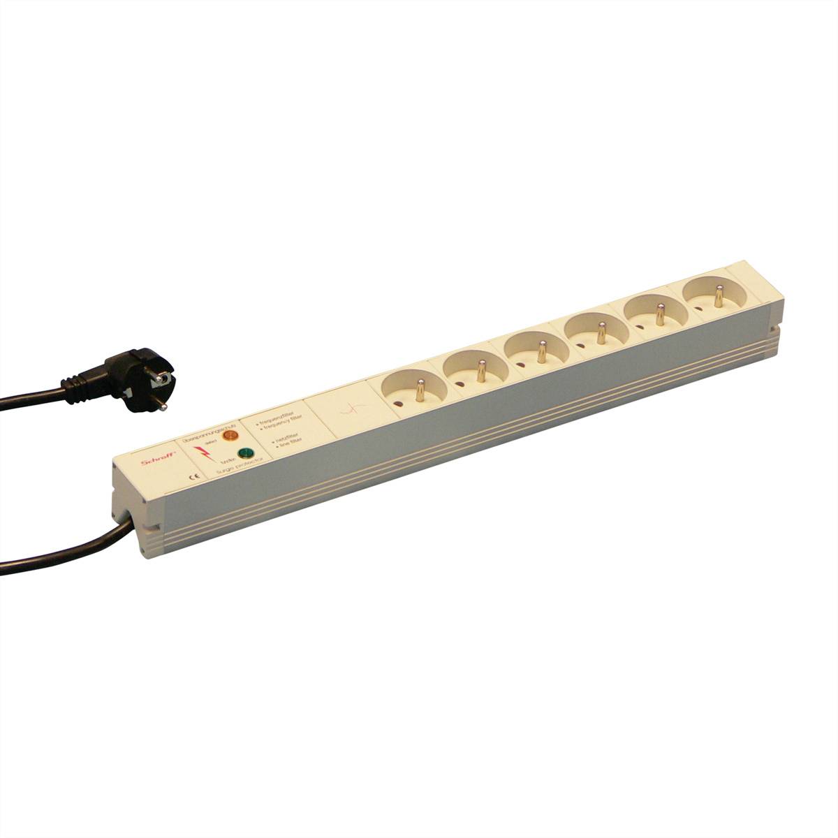 nVent SCHROFF 60110267 19 inch Stekkerdoos voor patchkast 1 HE Geaarde contactdoos Grijs
