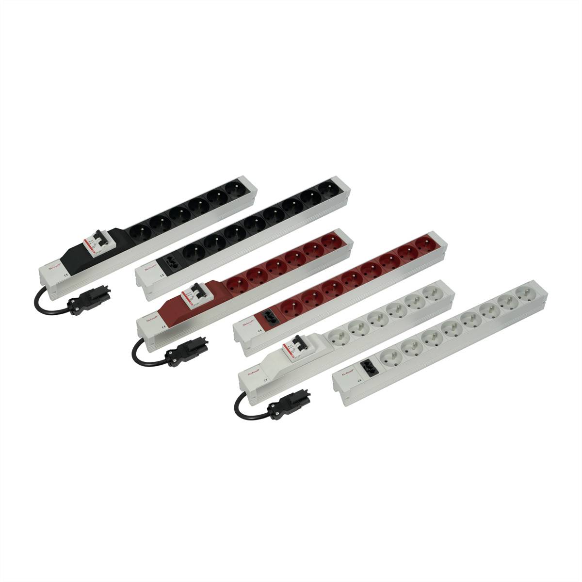 nVent SCHROFF 60110355 19 inch Stekkerdoos voor patchkast 1 HE Overstroombeveiliging Wit