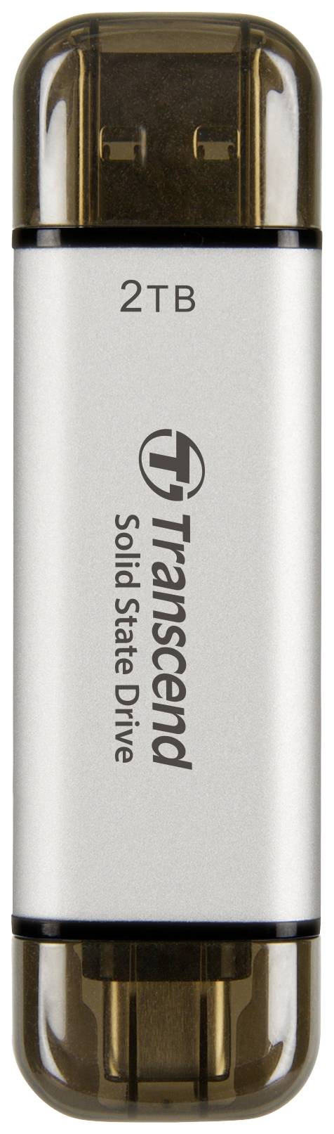 Transcend ESD310S 2 TB Externe SSD harde schijf USB-A 3.2 Gen 2, USB-C Zilver TS2TESD310S
