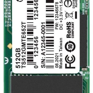 Transcend MTE652T 512 GB NVMe/PCIe M.2 SSD 2280 harde schijf PCIe NVMe 3.0 x4 Industrial TS512GMTE652T