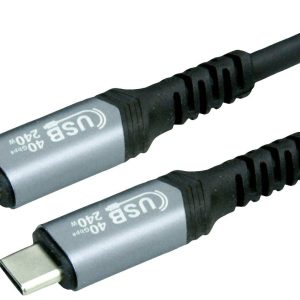 VALUE USB4 Gen3x2 Kabel, C-C, M/M, 8K UHD-2, 40Gbit/s, 240W, zwart, 1 m VALUE USB4 Gen3x2 Kabel, C-C, M/M, 8K UHD-2, 40Gbit/s, 240W, zwart, 1 m