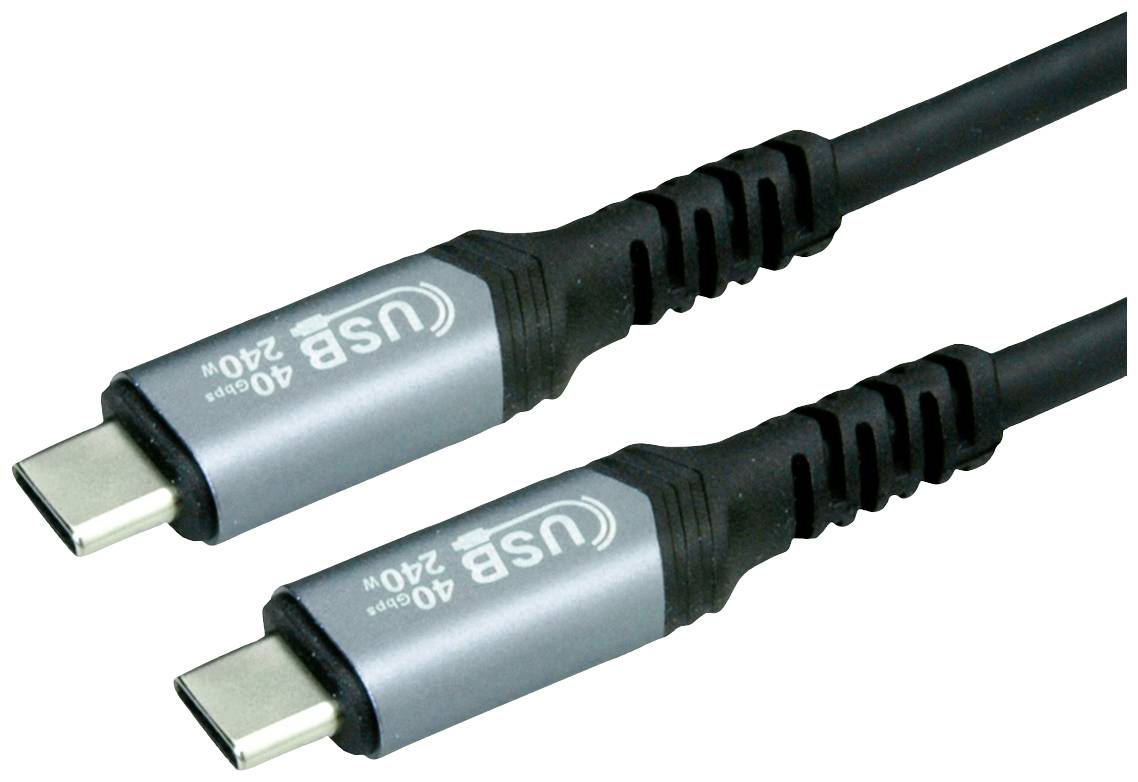 VALUE USB4 Gen3x2 Kabel, C-C, M/M, 8K UHD-2, 40Gbit/s, 240W, zwart, 1 m