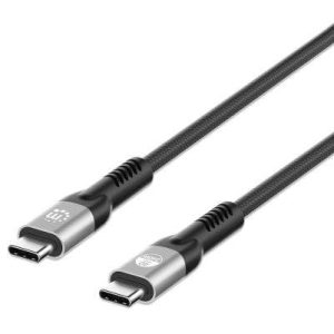 Manhattan 356374 Thunderbolt-kabel USB 4.0 Thunderbolt (USB-C) stekker 1.00 m Zwart Stekker past op beide manieren, Afge Manhattan 356374 Thunderbolt-kabel USB 4.0 Thunderbolt (USB-C) stekker 1.00 m Zwart Stekker past op beide manieren, Afge