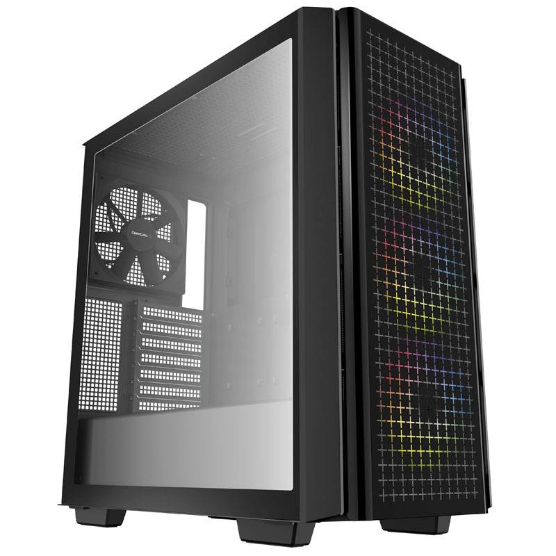 DeepCool CG540 Midi-tower PC-behuizing Zwart 1 voorgeïnstalleerde ventilator, 3 voorgeïnstalleerde LED-ventilators