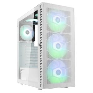 Kolink Observatory HF Mesh Midi-tower PC-behuizing Wit 2 voorgeïnstalleerde ventilators, 4 voorgeïnstalleerde LED-ventil Kolink Observatory HF Mesh Midi-tower PC-behuizing Wit 2 voorgeïnstalleerde ventilators, 4 voorgeïnstalleerde LED-ventil