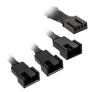 Y-adapter PC-ventilator [1x PC-ventilatorstekker 4-polig – 3x PC-ventilatorbus 4-polig, PC-ventilatorbus 3-polig] 35 cm