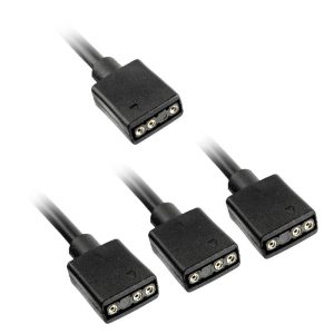 Y-kabel PC-ventilator [1x PC-ventilatorbus 3-polig – 3x PC-ventilatorbus 3-polig] 30 cm Zwart Kolink
