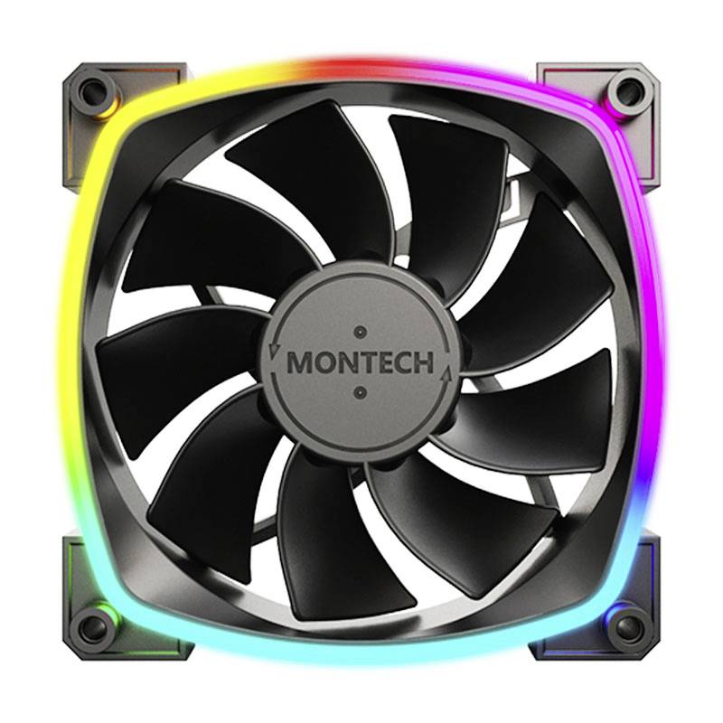 MONTECH RX120 PWM ARGB PC-ventilator Zwart (b x h x d) 120 x 120 x 25 mm