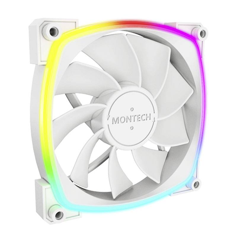 MONTECH RX120 PWM ARGB PC-ventilator Wit, Grijs (b x h x d) 120 x 120 x 25 mm