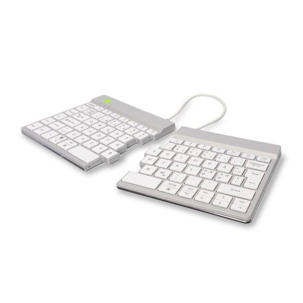 R-GO Tools Split Break Toetsenbord Bluetooth QWERTY, Nordic Wit Ergonomisch